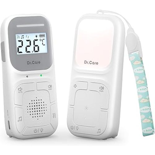 NeoGo Portable Baby Audio Monitor and Sound Machine | Baby Sleep Soother | Travel | Registry Gift with 1000ft Range, Two-Way Talk, VOX, Nightlight, 8 Lullabies, and Vibrating Sound Alert