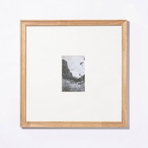 16.25"x16.25" Matted to 4"x6" Gallery Frame Natural Wood - Threshold™ designed with Studio McGee: Beveled Acid-Free Mat