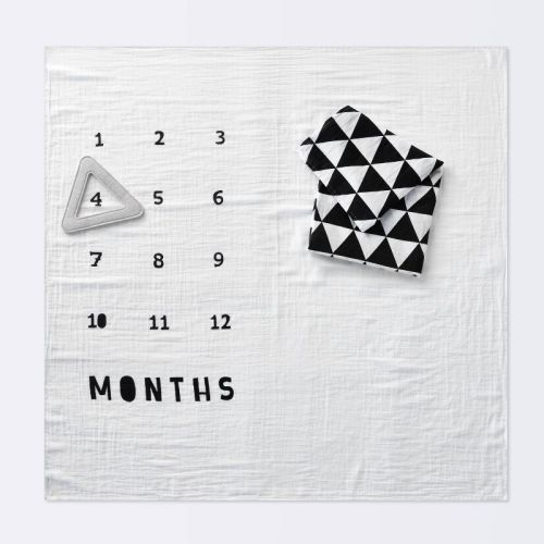 Muslin Blankets with Felt Frame Triangle - Cloud Island™ White/Black