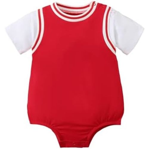 Chichoo Newborn Baby Boy Basketball Bodysuits, Sport Jersey for Toddler Boys, Baby Basketball Clothes Outfits