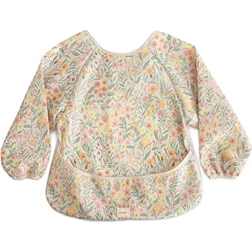 mushie Long Sleeve Baby Bib | Mess Free & Waterproof Fabric for Toddlers | Adjustable Fit for Ages 6-24 Months