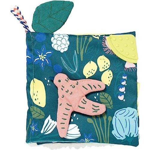 Manhattan Toy Songbird Soft Activity Book with Teether, Crinkle Paper and Baby-Safe Mirror