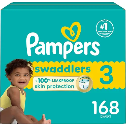 Pampers Baby Diapers - Swaddlers - Size 3, 168 Count, Ultra Absorbent Disposable Infant Diaper