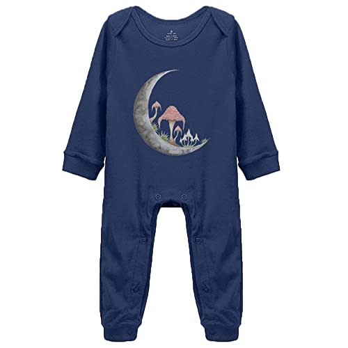 YCICIVDee Mushroom Moon Baby Bodysuit -Newborn Infant Baby Bodysuit Long Sleeve 0-24 Months White