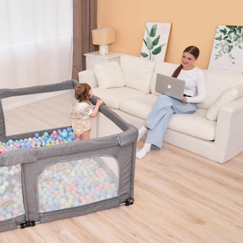 dearlomum 51"×51" Foldable Large Baby Playpen Activity Center Playard for Babies and Toddlers Safety Gate & Reviews | Wayfair
