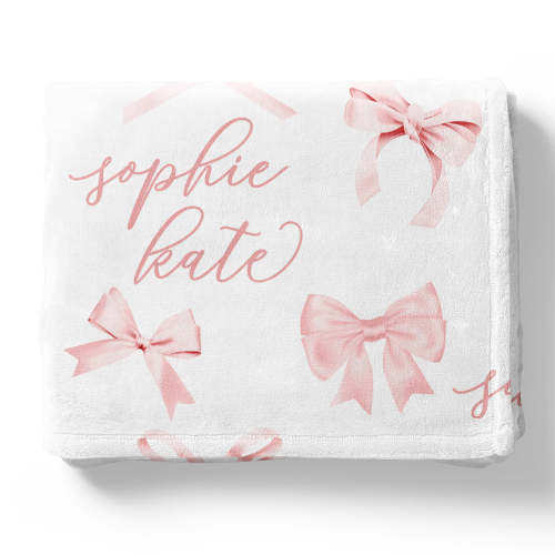 Bow Personalized Kids Blanket