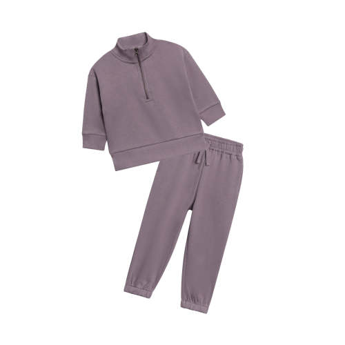 Organic 2-Piece Fleece Quarter Zip and Pant Set
