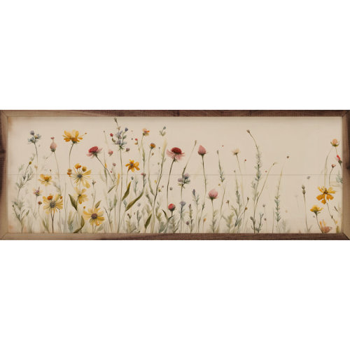 Winston Porter Simple Field Flowers Framed On Wood & Reviews | Wayfair