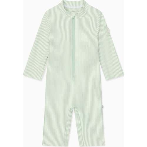 Seersucker Sun Safe Suit, Green - MORI | Maisonette