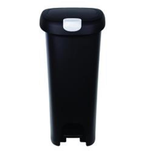 Lockable StepOn Trash Can 12 Gal Black
