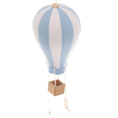 Hanging Textile Baby Blue Hot Air Balloon Kid Nursery Children Room Decor Baby Shower Gift Large 12 in