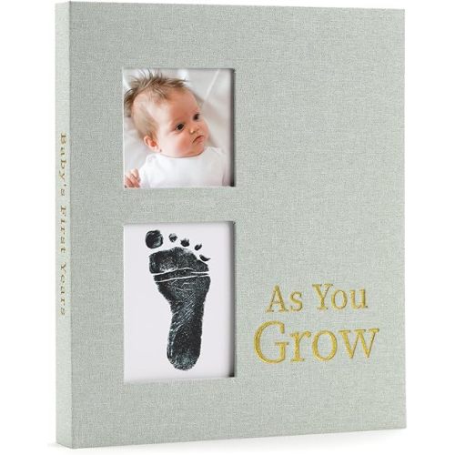 Keepsake Baby Memory Book for Boy or Girl - First 5 Year Baby Journal - Gender Neutral Baby Gift - Scrapbook or Photo Album for New Parents - Record Every Milestone from Birth to Age 5 (Sage Green)