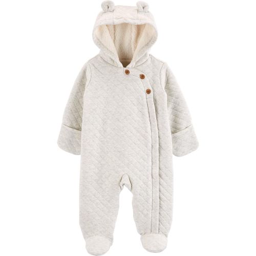 Sherpa-Lined Hooded Pram - 6M - Ivory