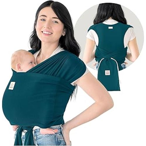 KeaBabies Baby Wrap Carrier Ring Sling - Easy to Wear, Adjustable D-Lite Baby Carrier Newborn to Toddler, Infant Carrying Shirt, Hands Free Bonding, Breathable Fabric Wearing Wrap (Peacock Green)