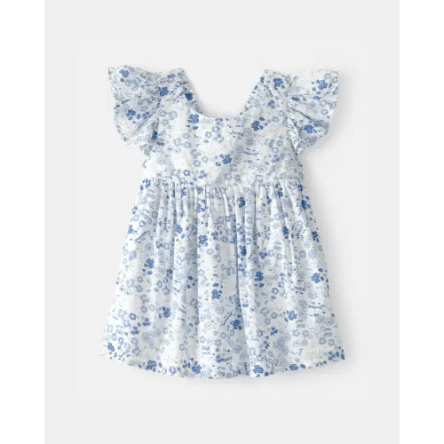 Baby Girl Floral Ruffle Dress - Blue/White - OshKosh B'gosh | Carter's