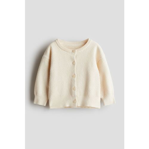 Pattern-knit Cotton Cardigan