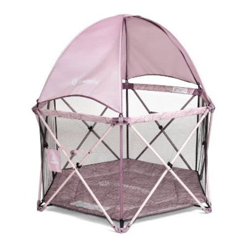 Baby Delight Go With Me Deluxe Eclipse Portable Playard with Canopy and Pad - Canyon Rose