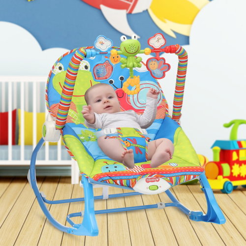 Baby Bouncer & Rocker Seat with Vibrations and Removable, Blue v