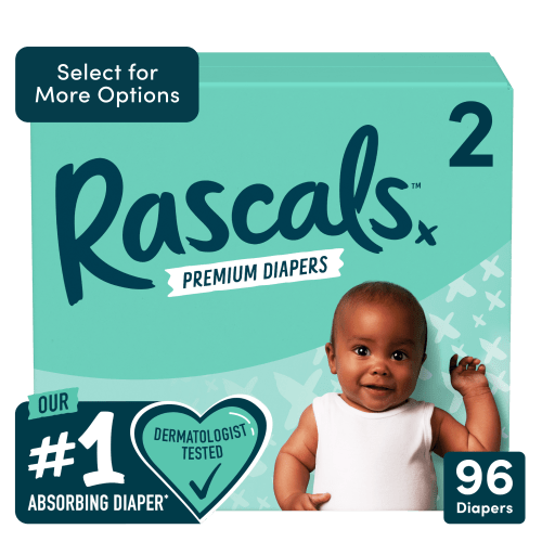 Rascals Premium Diapers, Size 2, 96 Count (Select for more options)