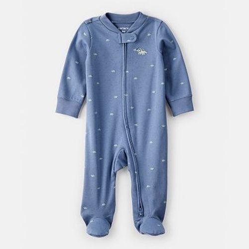 Baby Boy Carter's Rhino Print Cotton Long-Sleeve Sleep & Play
