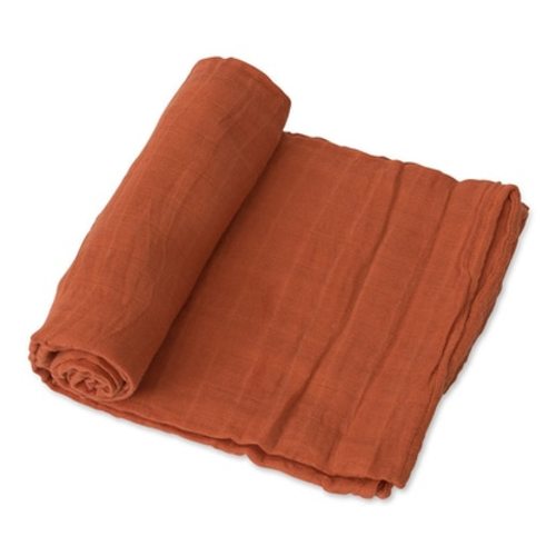 Muslin Cotton Swaddle, Rust