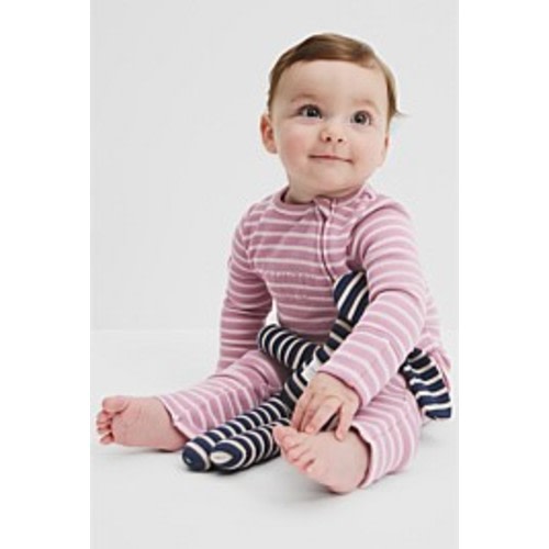 Berry Stripe Organically Grown Cotton Waffle Jumpsuit - Sweats | Country Road