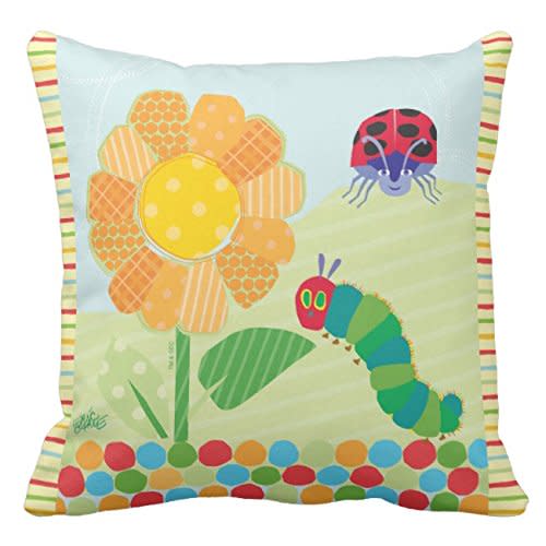 UOOPOO The Very Hungry Caterpillar, Good Morning Sunshine Throw Pillow Case Square 16 x 16 Inches Soft Cotton Canvas Home Decorative Wedding Cushion Cover for Sofa and Bed Print On One Side
