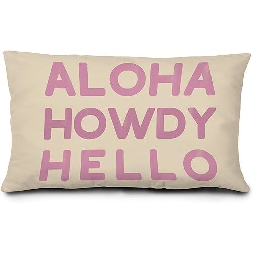 Coastal Cowgirl Room Decor Pillow Covers - Western Nursery Decor Pillowcase 12x20 Inches, Howdy Sign Pillow Covers for Cowgirls Room Bedroom, Housewarming Gifts for Women (Pink)