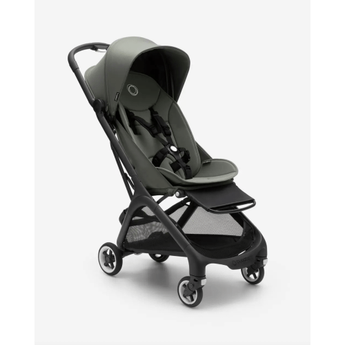 Green-Bugaboo Butterfly seat stroller black base, desert taupe fabrics, desert taupe sun canopy