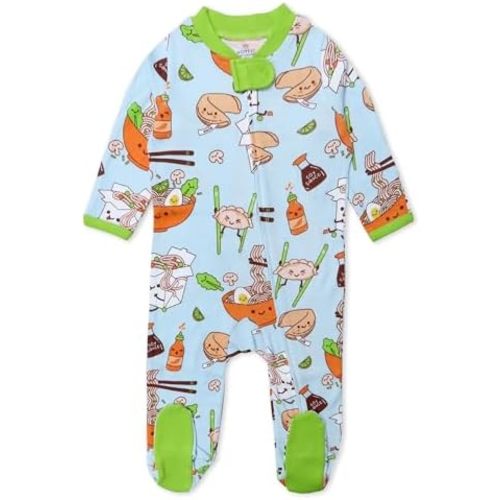 HonestBaby Sleep & Play Footed One-piece Pajama Sleeper 100% Organic Cotton, Baby Boys