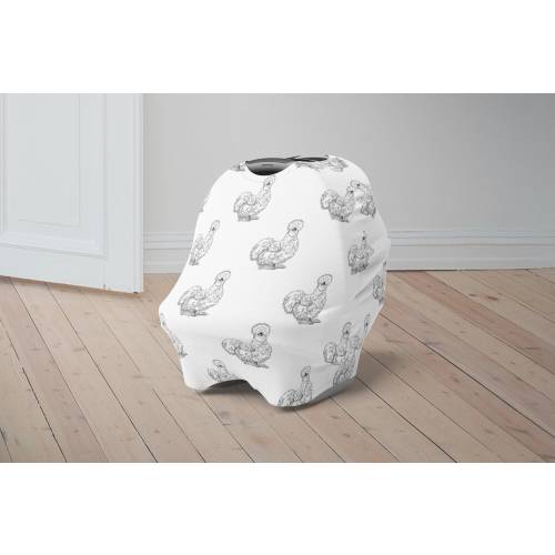 Silkie Chicken Baby Car Seat Cover, Farm Animal Baby Carseat Canopy, Cute Car Seat Canopy for Boys Girls, Newborn Animal Baby Shower Gift