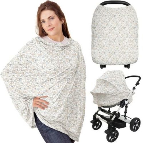 KeaBabies Car Seat Cover for Babies, Multi-Use Nursing Cover, Infant Carseat Cover, Breastfeeding Cover, Stroller Cover (BFF Gray)