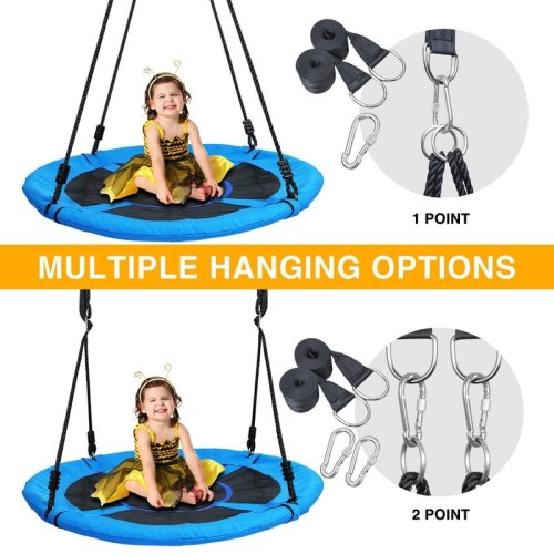 Trekassy 700lb 40'' Saucer Tree Swing for Kids Adults 900D Oxford Waterproof with 2pcs Tree Hanging Straps