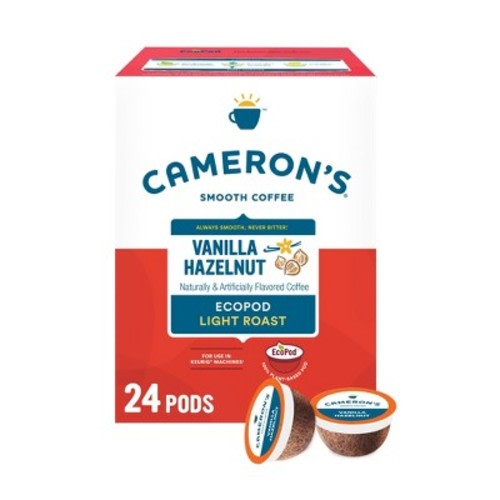Cameron's Coffee Vanilla Hazelnut Light Roast Coffee Pods - 24ct