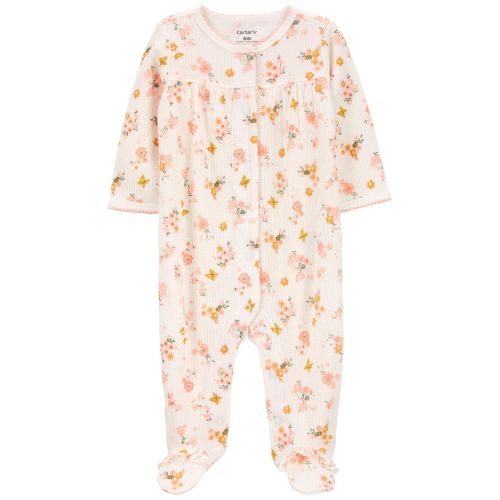 Baby Floral Snap-Up Cotton Sleep & Play Pajamas