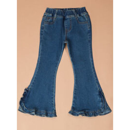 Jilly Ruffle Flare Jeans in Dark Wash