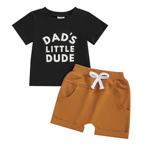 BemeyourBBs Toddler Baby Boy Summer Clothes Funny Letter T Shirt Elastic Waist Pockets Shorts Set 2 Piece Outfit