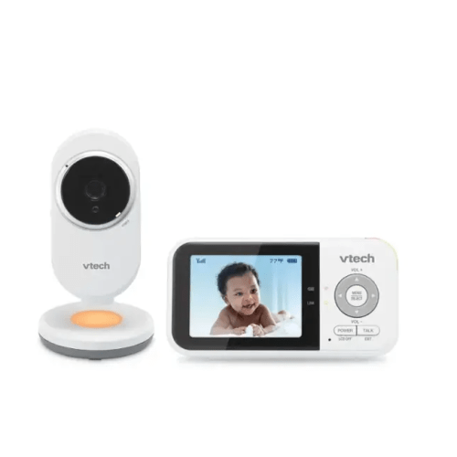 VTech - 2.8” Digital Video Baby Monitor with Night Light - White