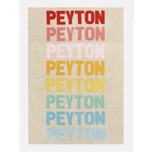Ombre Name Custom Blanket - Beige/Multi