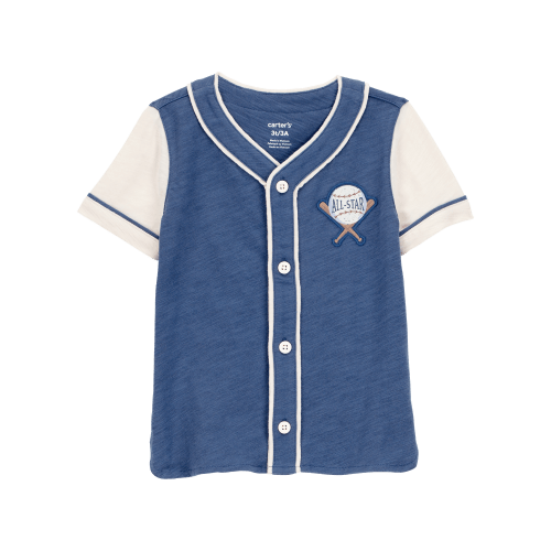 Baby All-Star Baseball Button-Down Vintage Tee - Navy - Carter's | Carter's