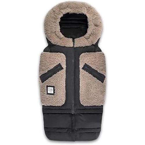7AM Enfant Stroller Blanket 212 - Adjustable Baby Car Seat Zipped Blanket for Babies Winter, Unisex Multi Purpose Fleece Lined Warm Hooded Toddler Footmuff Water Repellent | (6M - 4T)