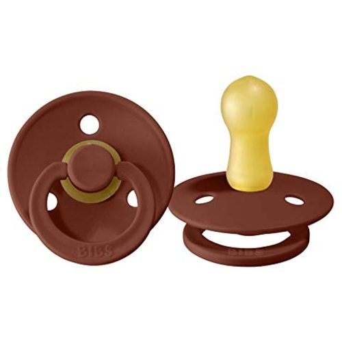 BIBS Baby Pacifier | BPA-Free Natural Rubber | Made in Denmark | Rust 2-Pack (0-6 Months)