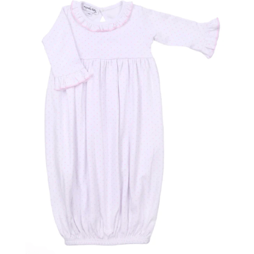 Mini Dots Ruffle Gown - Pink