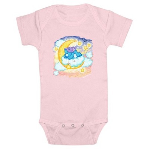 Infant's Care Bears Bedtime Bear Moon Painting  Bodysuit - Light Pink - 6 Months