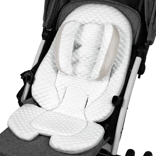 KAKIBLIN Infant Car Seat Insert, Baby Car Seat Head Neck Body Support, Breathable Newborn Car Seat Insert, 2-in-1 Reversible Stroller Pad or Girls Boys,Strollers,Car Seat,High Chair,Swing