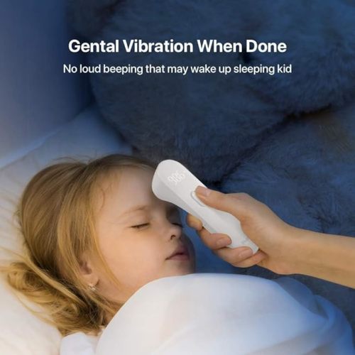 iHealth No-Touch Forehead Thermometer, Infrared Digital Thermometer for Adults and Kids, Touchless Baby Thermometer, 3 Ultra-Sensitive Sensors, Large LED Digits, Quiet Vibration Feedback, Non Contact - White