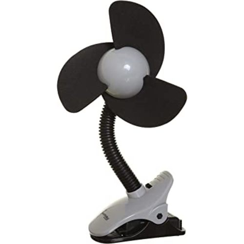 Dreambaby Deluxe EZY-Fit Clip on Fan with Soft Fins - Perfect for Strollers, Cribs, Wheelchairs, Beach, Pool, Much More!, Black/Grey-1 Count (Pack of 1)