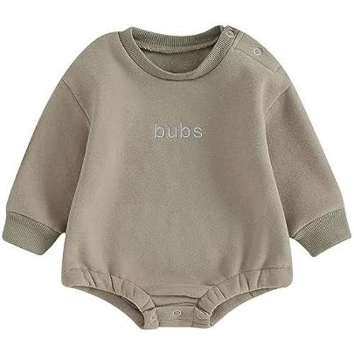 Baby Boy Girl Sweatshirt Bubble Romper Long Sleeve Oversized Sweater Onesie Newborn Warm Winter Outfit Clothes