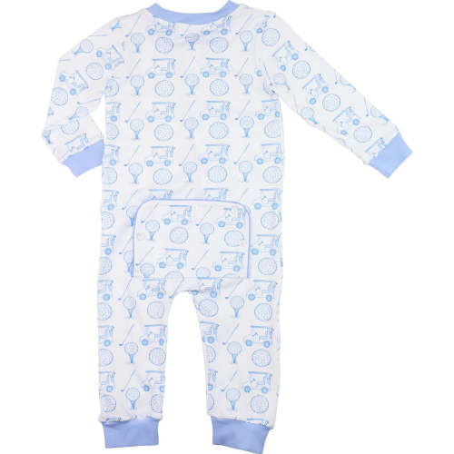 Blue And White Knit Golf Zipper Pajamas – Cecil & Lou