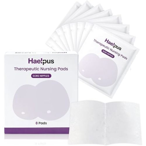 Hydrogel Nipple Pads for Sore Nipples, Rapid Pain Relief, 8 Count